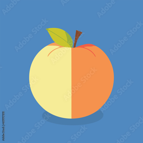 Vector illustartion of fresh and juicy peach