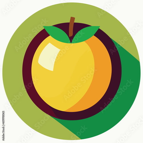 Vector illustration of fresh and juicy lemon and apple