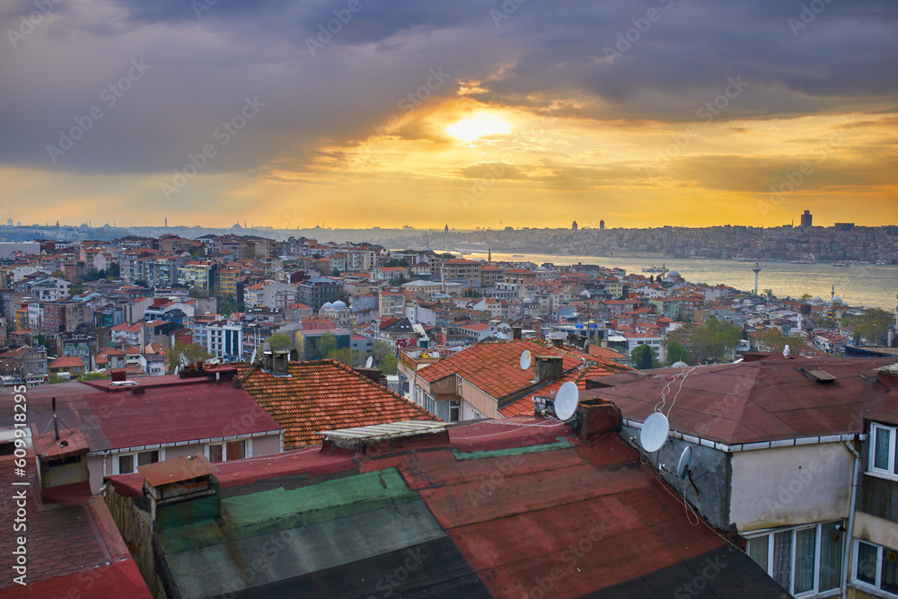 Scenic view of Uskudar district on the Asian side of Istanbul, Turkey