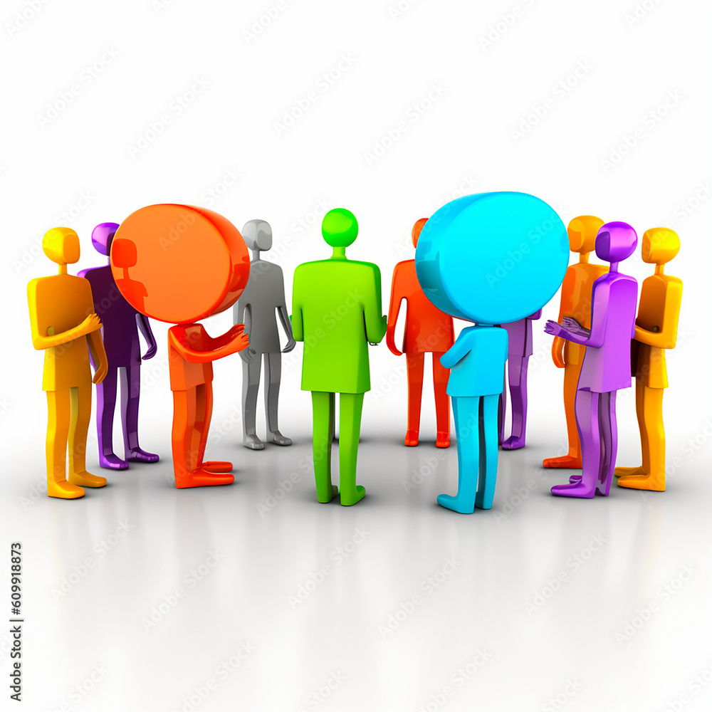 group team of people social network concept created with Generative Ai technology