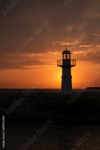 lighthouse at sunset