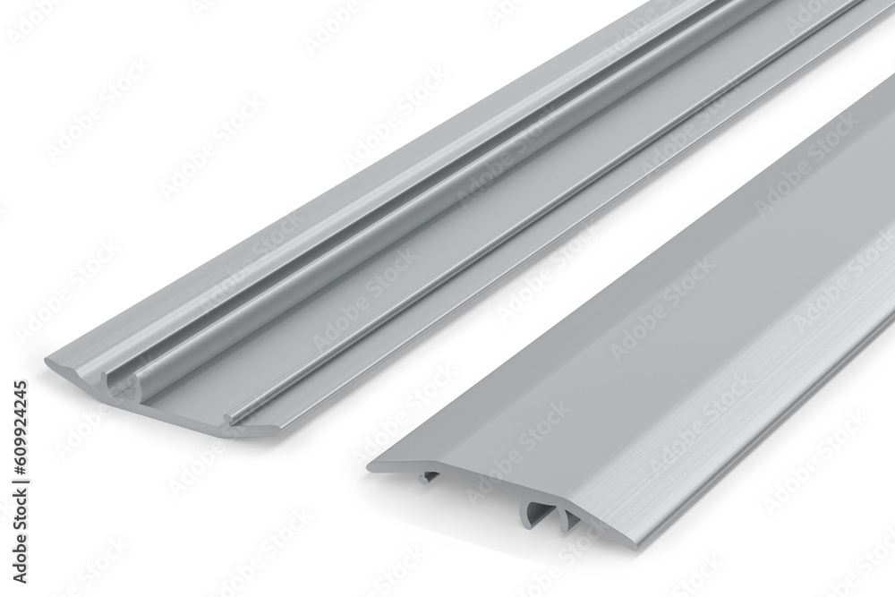 Aluminium door floor threshold profile isolated on white background - 3d rendering Aluminium door floor threshold profile isolated on white background - 3d rendering