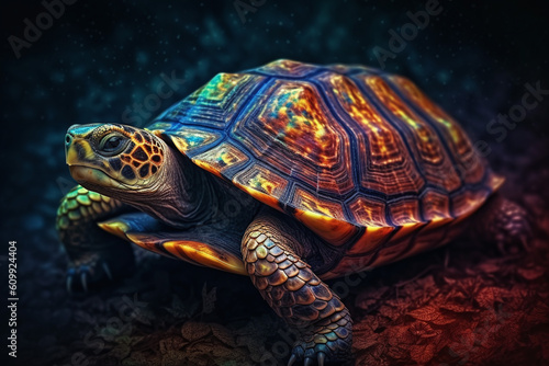 turtle with full colors ai generative © ludovic
