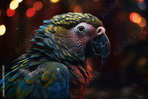 portrait of a parrot with full colors ai generative