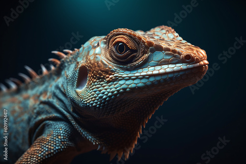 Iguana with full colors ai generative