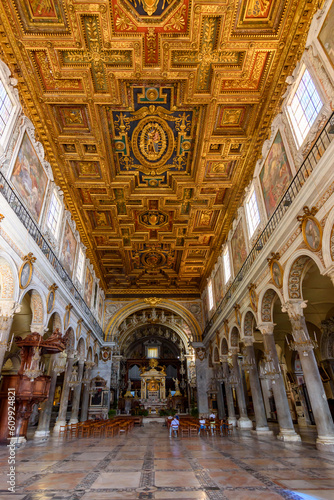 Basilica of St. Mary of Altar of Heaven on Capitoline hill interiors  Rome  Italy