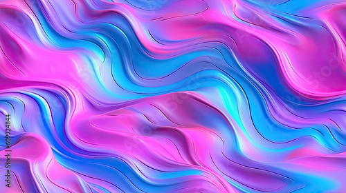 wavy liquid blue and pink color flow background - by generative ai