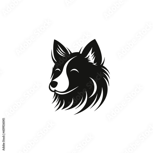 Dog vector logo design, simple, transparent background, icon