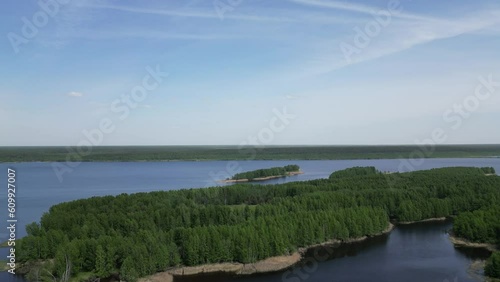 Wallpaper Mural The drone descends. A beautiful view of the right bank of the Volga covered with endless forests. Torontodigital.ca
