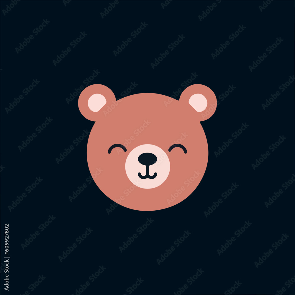 Vector illustration with cute little bear face isolated Vector illustration with cute little bear face isolated