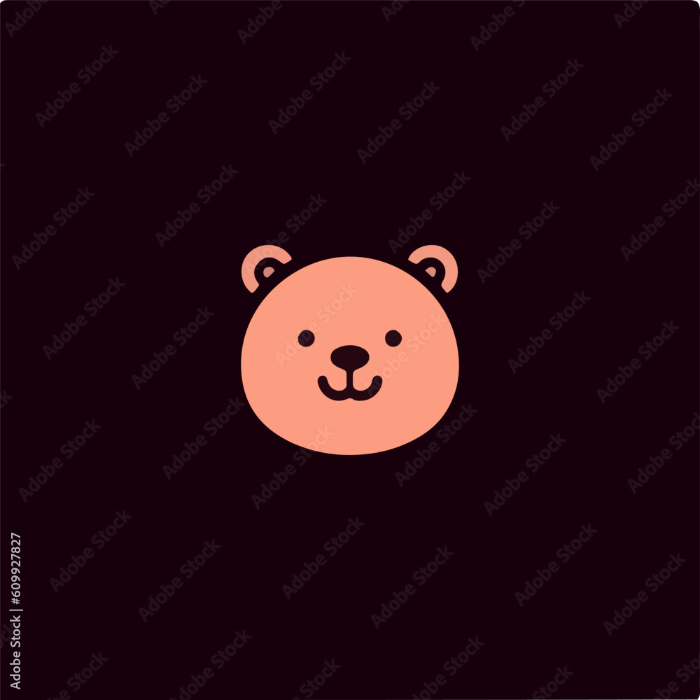 Vector illustration with cute little bear face isolated Vector illustration with cute little bear face isolated