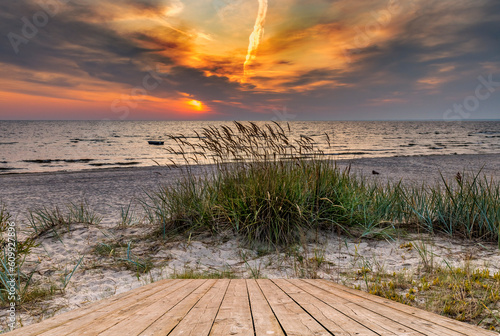 Coastal landscape at dawn in Jurmala - famous tourist resort in Baltic region