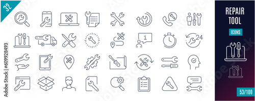 Best collection repair line icons. computer, tool, Maintenance,...