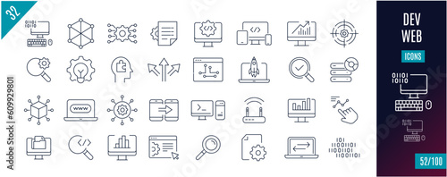 Best collection Dev and software line icons. Security, backup, data,