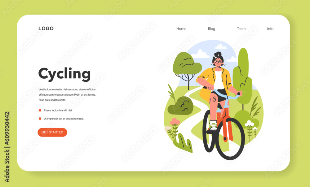 Fototapeta premium Healthy and active lifestyle web banner or landing page.