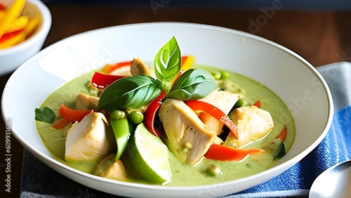 Sizzling Sensations: Exquisite Green Curry Delight Captured