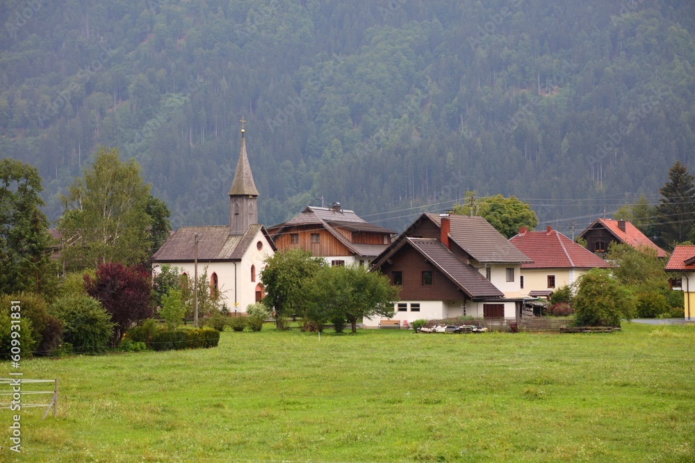 Watschig town in Gailtal, Austria. Small town in Carinthia state. Watschig town in Gailtal, Austria. Small town in Carinthia state.