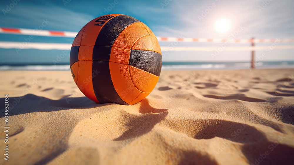 volley ball on beach. Generative Ai