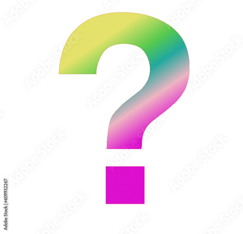? - question mark - font symbol - green pink - no background - png file - with a transparent background for designer use. Isolated from the front. ideal for website, email, presentation, advertis	
