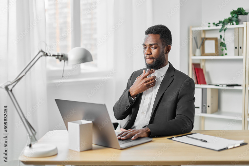 man laptop office copy african american freelancer computer online education space student job man laptop office copy african american freelancer computer online education space student job