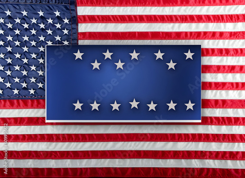 USA flag with stripes in the background, a symbol of the United States of America's independence. Generative AI