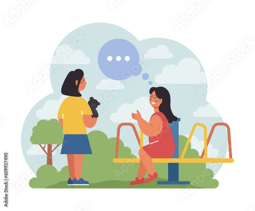 Children exploring nature on summer holidays. Active outside