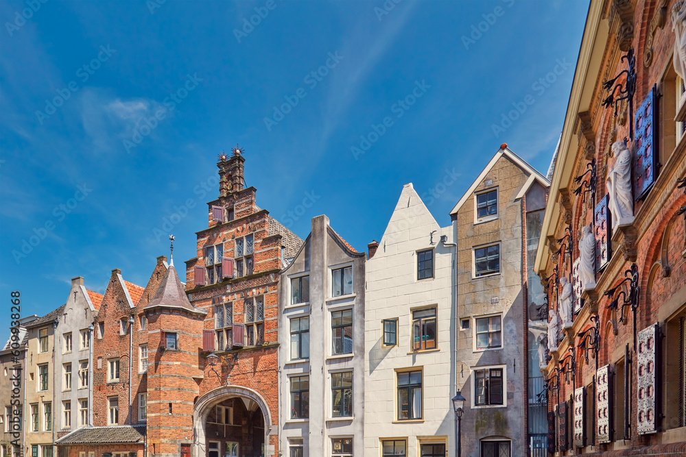 Obraz premium Historic buildings in the city center of the Dutch city of Nijmegen