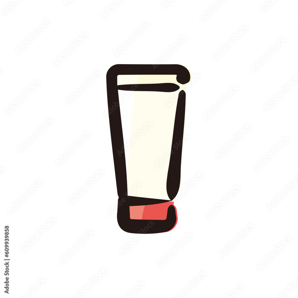 Cleansing foam - Cosmetic and makeup icon/illustration (Hand-drawn line, colored version)