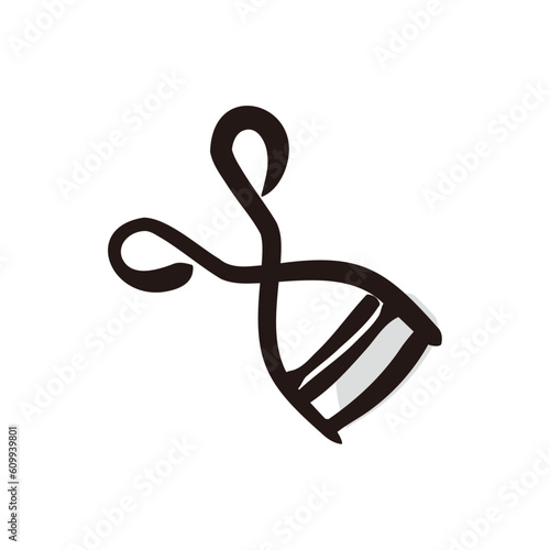 Eyelash curler - Cosmetic and makeup icon/illustration (Hand-drawn line, colored version)