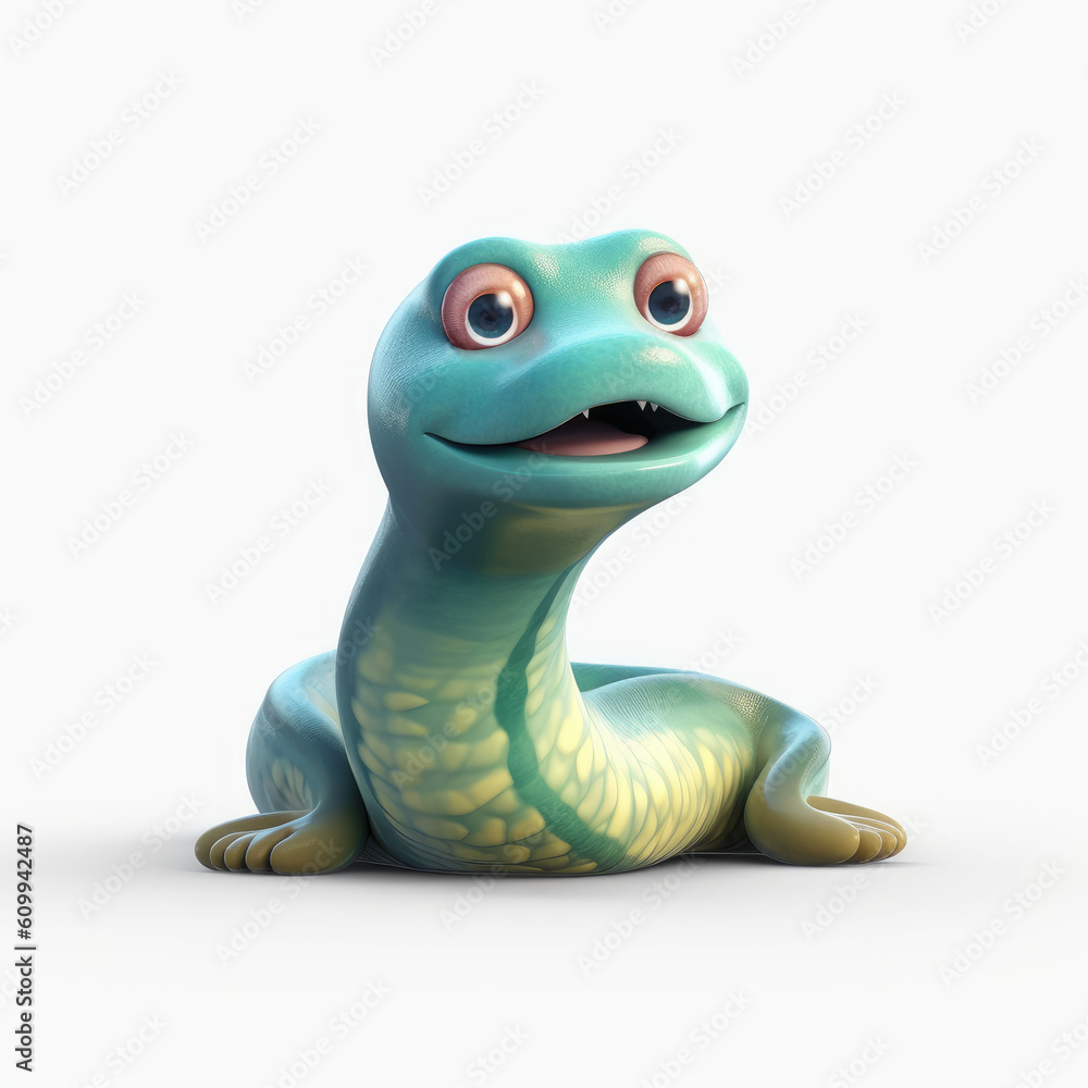 Fototapeta premium Cute 3D Eel