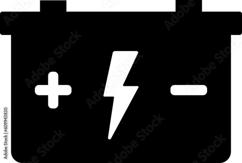 black and white battery shape simple flat icon