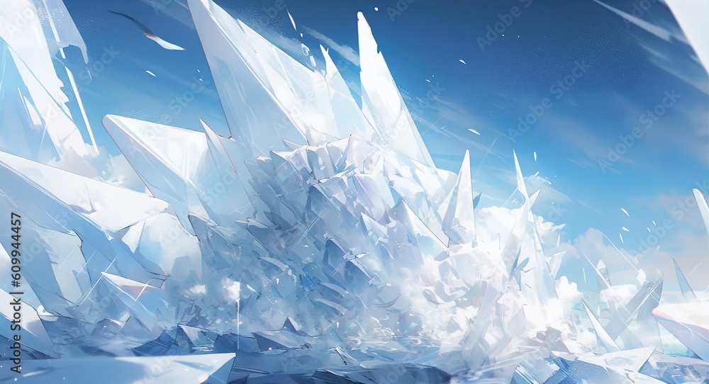 Anime Ice background,created with generative ai tecnology. Stock