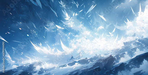 Anime Ice background,created with generative ai tecnology.