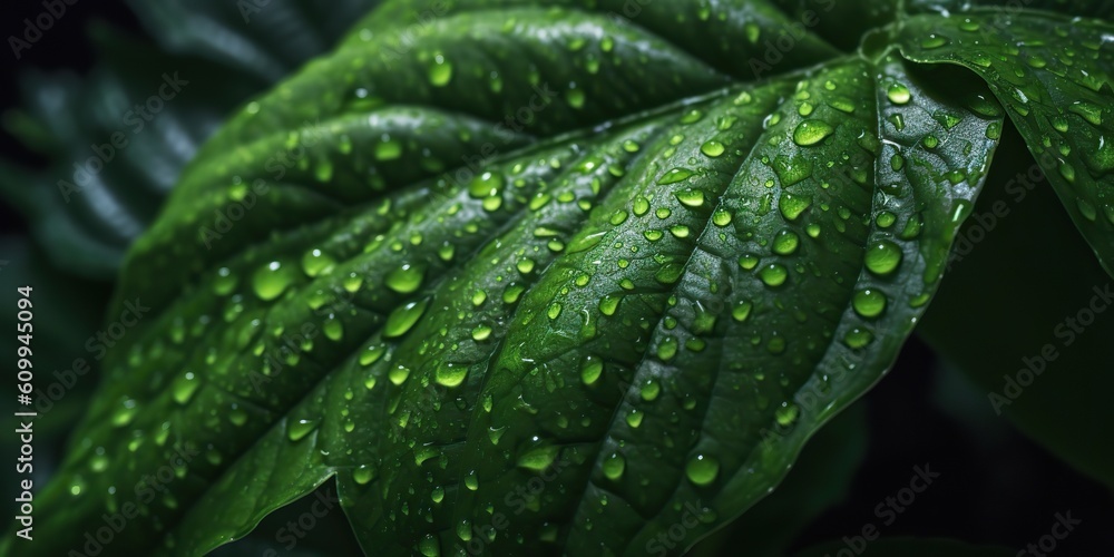 AI Generated. AI Generative. Beautiful wild nature outdoor green leaf with water drap. Aesthetics explore vibe. Graphic Art AI Generated. AI Generative. Beautiful wild nature outdoor green leaf with water drap. Aesthetics explore vibe. Graphic Art