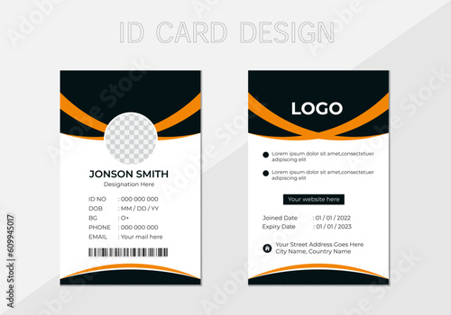 Modern and creative company employee id card design. 