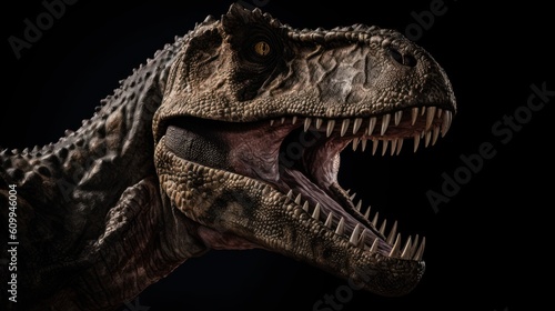 tyrannosaurus rex dinosaur on black background