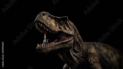 tyrannosaurus rex dinosaur on black background © Christiannglr