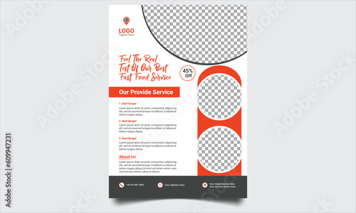 Fast Food Flyer Design Template cooking. Food Flyer A4 size Vector Template