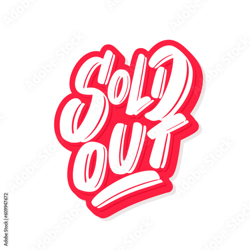 Sold out. Vector lettering text.