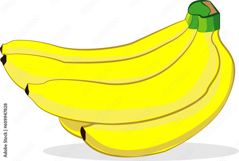 Yellow banana, beautiful picture, appetizing