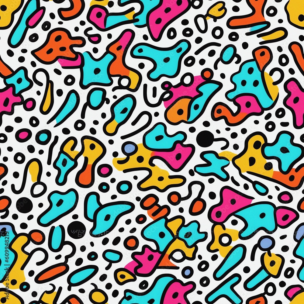 colorful seamless abstract shape pattern Generative AI