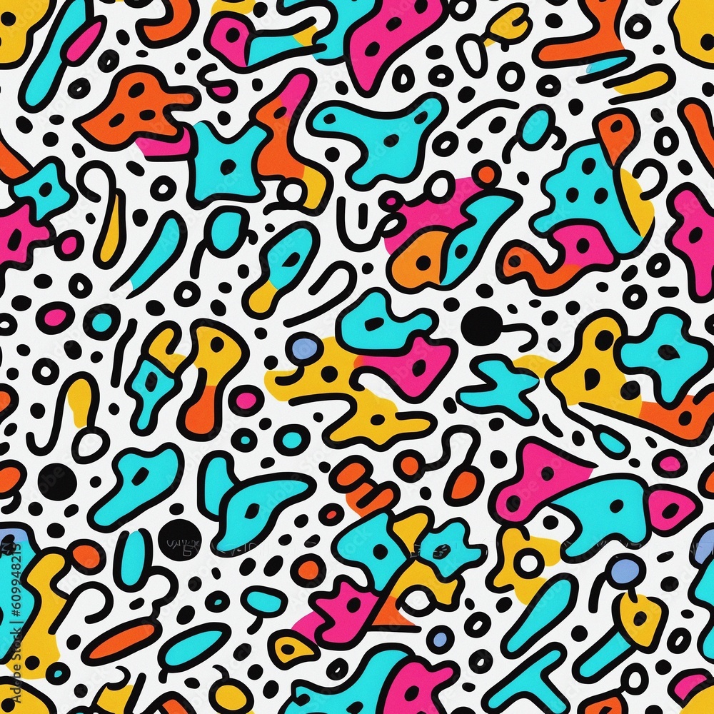 colorful seamless abstract shape pattern Generative AI colorful seamless abstract shape pattern Generative AI