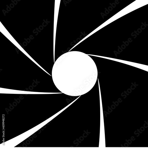 Abstract background inside of a gun barrel. Spiraled interior of a gun. 007 logo. Abstract background.