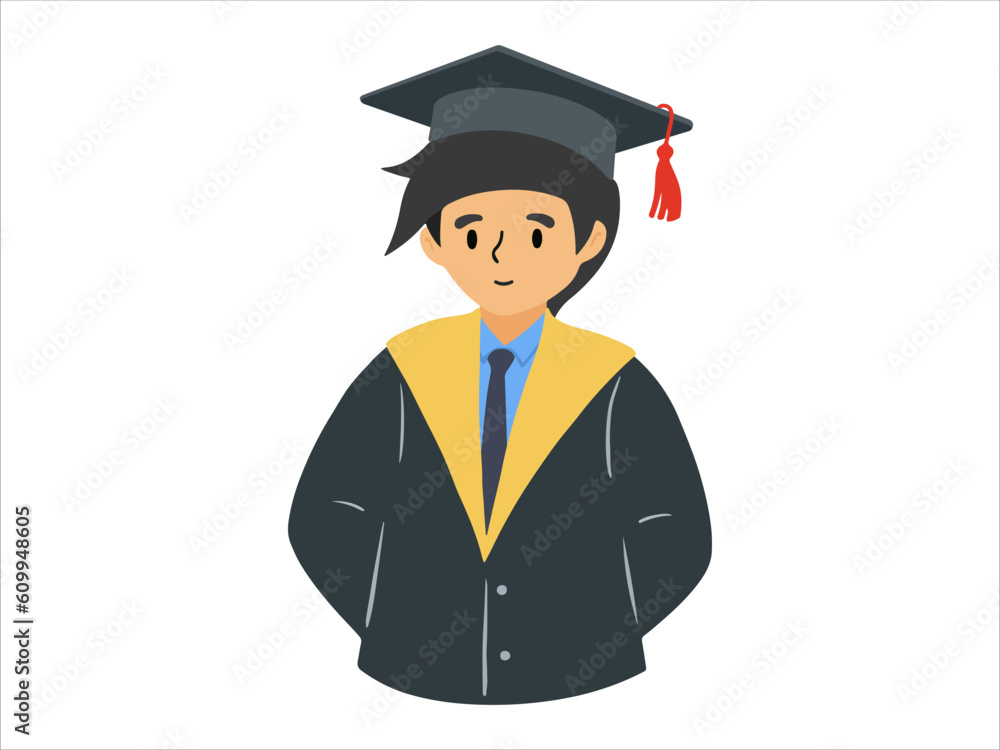 Presentation character Graduation wearing toga uniform
Presentation character Graduation wearing toga uniform