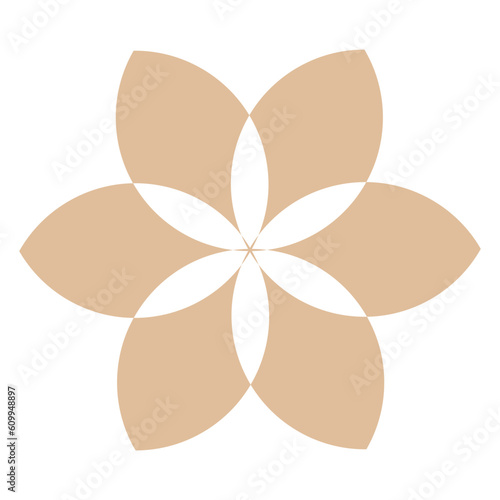 Retro vector illustration of geometric flowers. Abstract flowers flat simple style