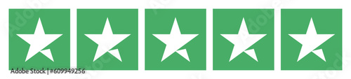 Five or 5 Star rating icon. Stars flat icon for apps and websites.