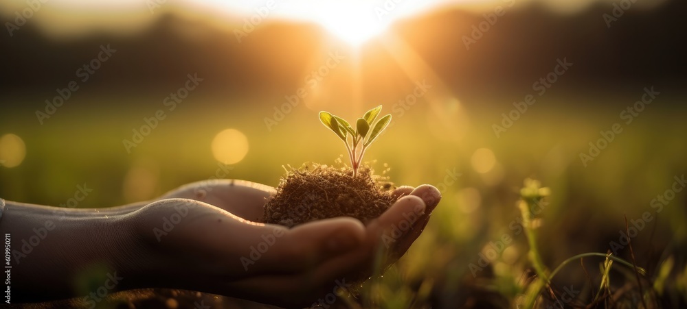 Fototapeta premium sprout young plant with generative ai