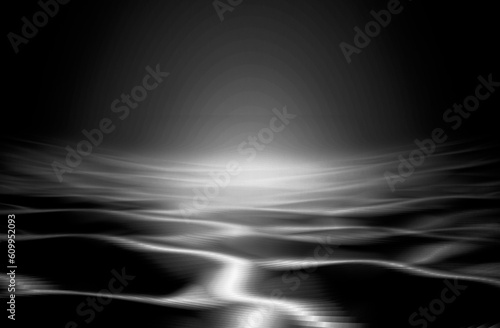 abstract background with smooth lines in black and white colors, monochrome