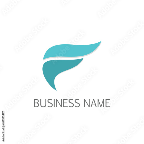 Wave abstract f logo vector image