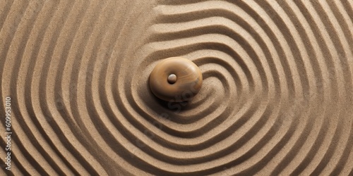 Zen stone on a sand